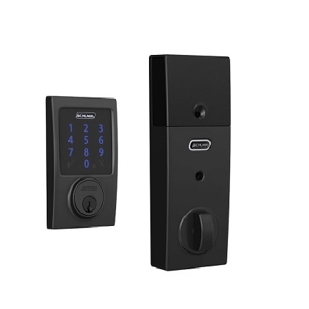 Grade 1 Touchscreen Deadbolt Lock, Connect Series, Century Trim, Matte Black Finish